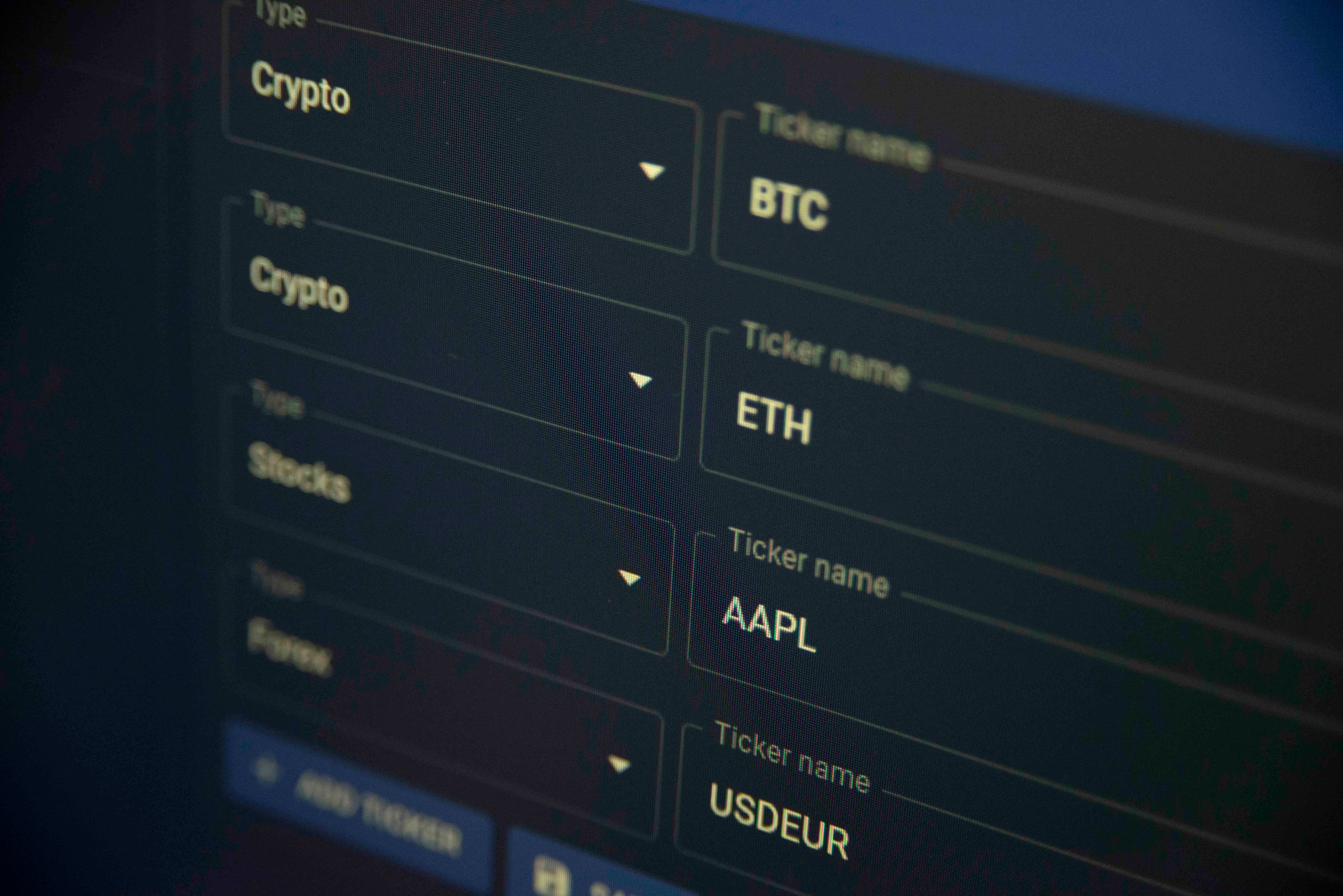 Forex ticker live price display, User Interface